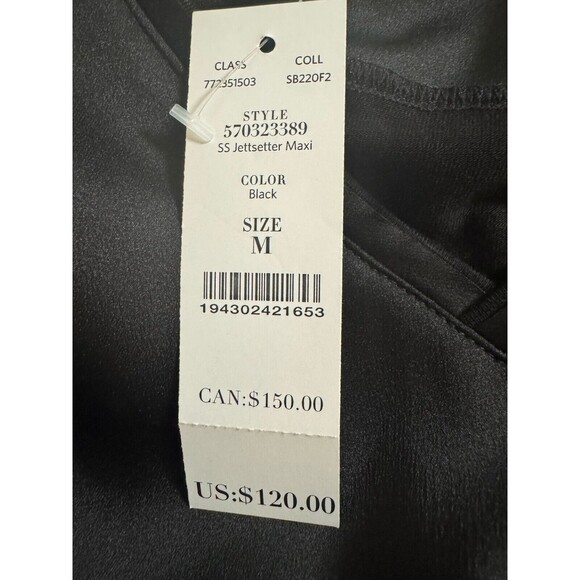 White House Black Market Womens Maxi Dress Jetsetter Black Whimsygoth Goth M - Picture 7 of 9